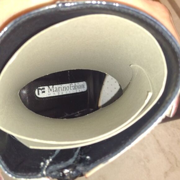 Marino Fabiani Italy boots genuine patent leather obre point toe heel size 6.5 - Picture 12 of 14